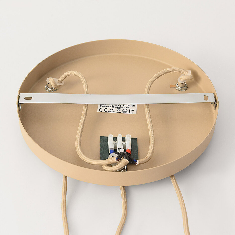 Pendellampa Orva med tre lampor - beige linne