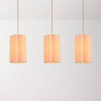 Pendellampa Orza med tre lampor - beige linne