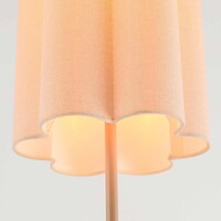 Golvlampa Oia med linneskärm - beige