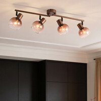 Taklampa Dari - fyra justerbara spotlights i brunt ombréglas