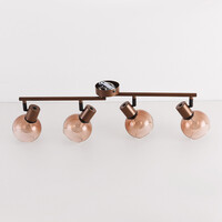 Taklampa Dari - fyra justerbara spotlights i brunt ombréglas