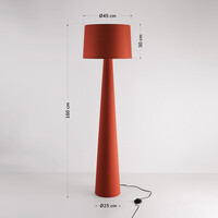 Golvlampa Rumi i varmt terrakottatyg