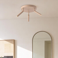 Taklampa Dora - beige med tre justerbara spotlights