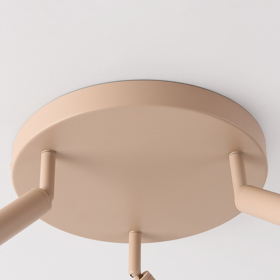Taklampa Dora - beige med tre justerbara spotlights