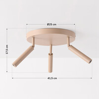 Taklampa Dora - beige med tre justerbara spotlights