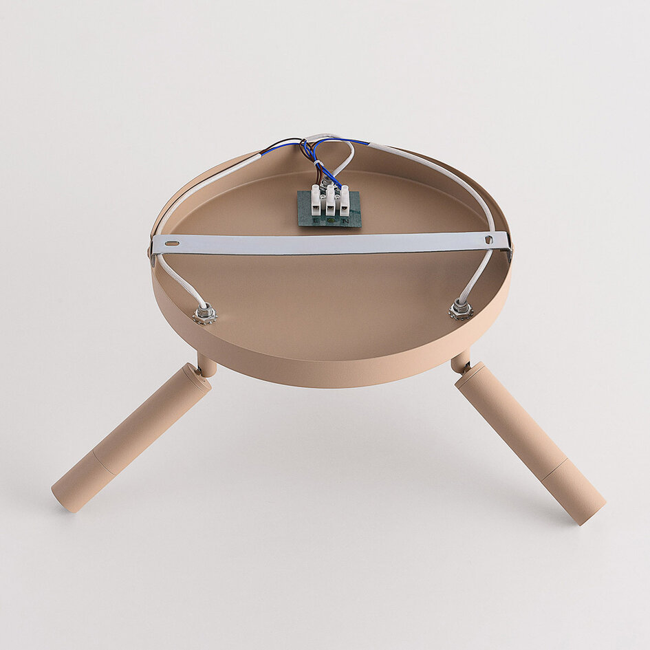 Taklampa Dora - beige med tre justerbara spotlights