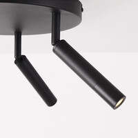 Svart taklampa Dora med tre justerbara spotlights