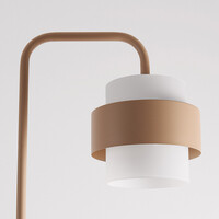 Golvlampa Kodee med mjölkvitt glas - beige