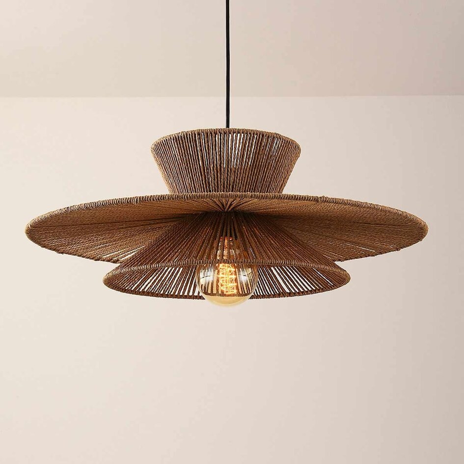 Pendellampa Ikera Ø60 cm - naturell flätad