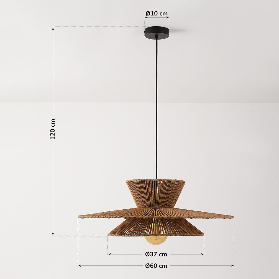 Pendellampa Ikera Ø60 cm - naturell flätad