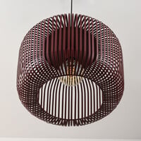 Pendellampa Viro i röd metall Ø38 cm