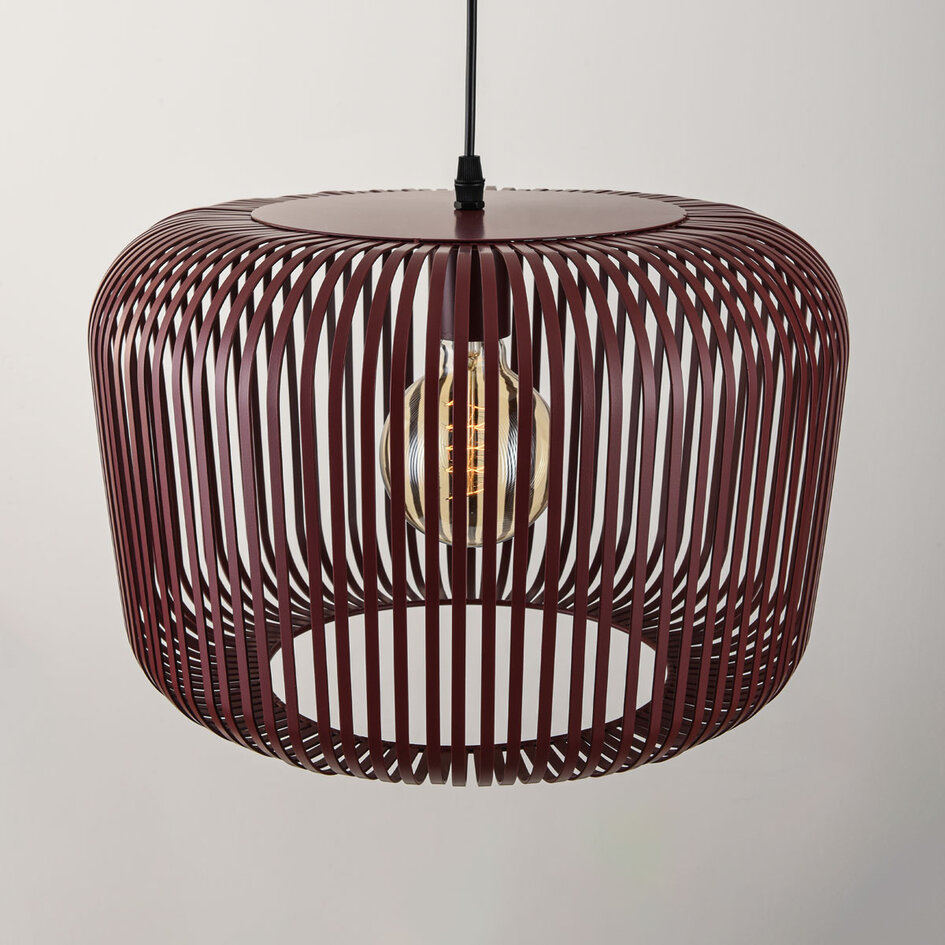 Pendellampa Viro i röd metall Ø38 cm