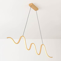 3-stegs dimbar design taklampa Ariana i varm beige med vågformad LED-belysning