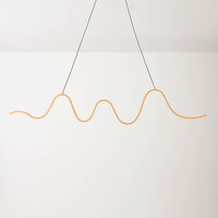 3-stegs dimbar design taklampa Ariana i varm beige med vågformad LED-belysning