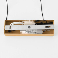 3-stegs dimbar design taklampa Ariana i varm beige med vågformad LED-belysning