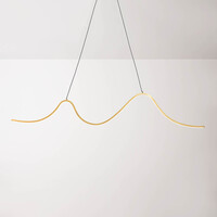 Design taklampa Briana i guld med vågformad LED-belysning, 3-stegs dimbar
