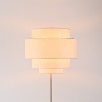 Golvlampa Zhuo med linneskärm - beige