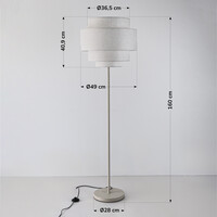 Golvlampa Zhuo med linneskärm - beige