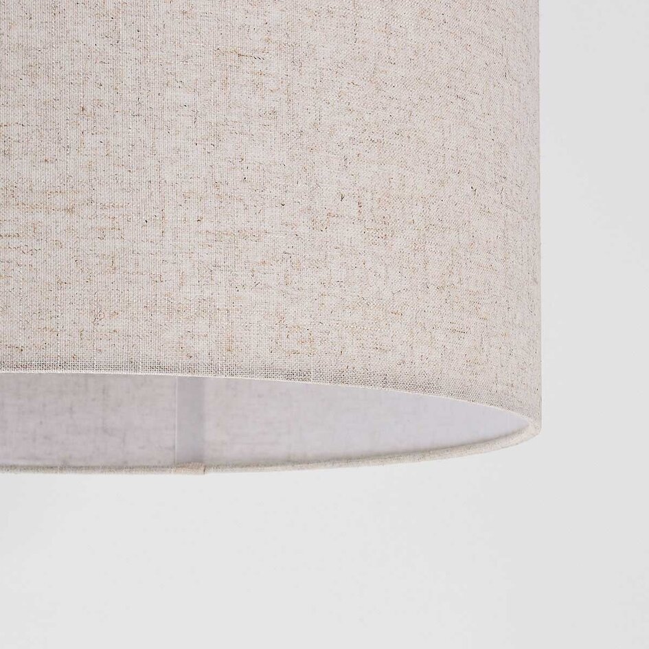 Golvlampa Narae med ställbar arm och linneskärm - taupe