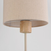 Bordslampa Aurea med linneskärm och travertineffekt - beige