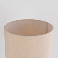 Bordslampa Verla med linneskärm och travertinlook