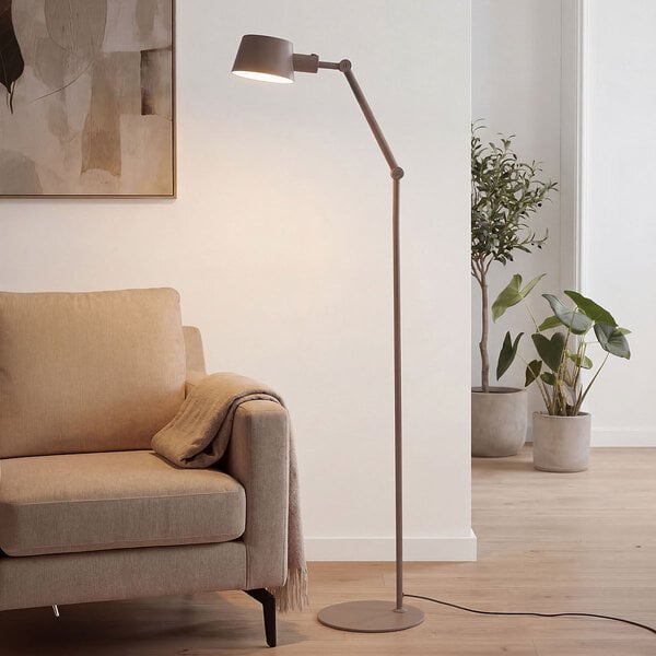 Golvlampa Mella ställbar med dubbelriktat ljus - taupe