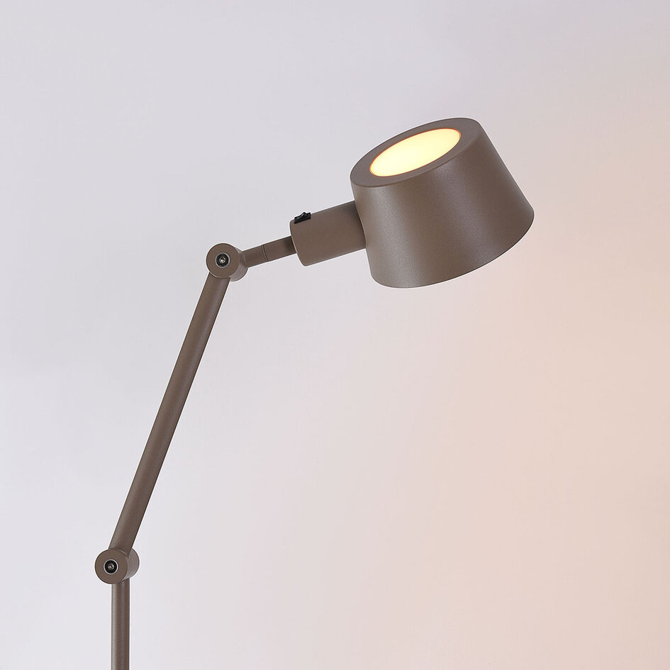 Golvlampa Mella ställbar med dubbelriktat ljus - taupe