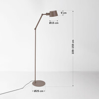 Golvlampa Mella ställbar med dubbelriktat ljus - taupe