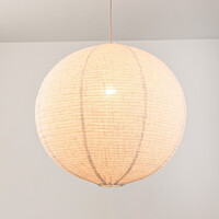 Pendellampa Amare Ø60 cm - beige med rund linneskärm