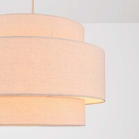 Pendellampa Corra - beige med skiktad linneskärm