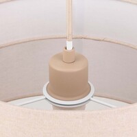 Pendellampa Corra - beige med skiktad linneskärm
