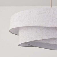 Pendellampa Nerai med tre lampor - beige med skiktade linneskärmar
