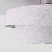 Taklampa Neroi med tre lampor - beige med skiktade linneskärmar