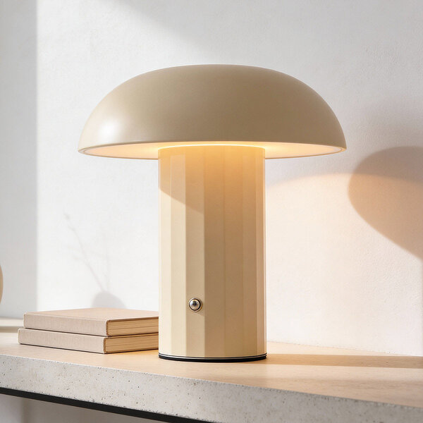 Sladdlös bordslampa Noma med dimbart och ställbart ljus - beige
