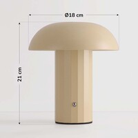 Sladdlös bordslampa Noma med dimbart och ställbart ljus - beige