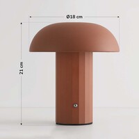 Sladdlös bordslampa Noma med dimbart och ställbart ljus - mocka