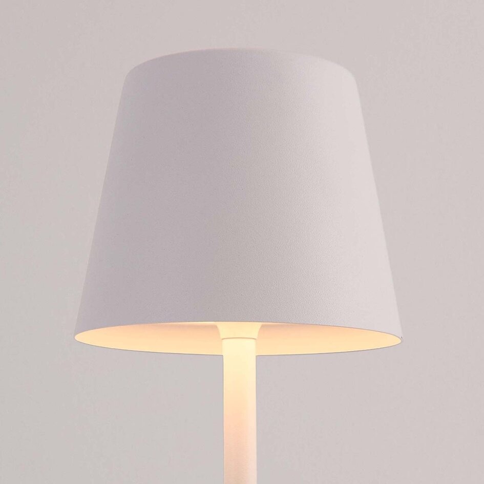 Sladdlös bordslampa Silo med dimbart och ställbart ljus - vit