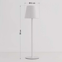 Sladdlös bordslampa Silo med dimbart och ställbart ljus - vit
