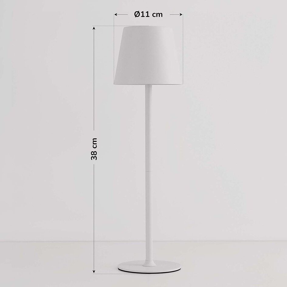 Sladdlös bordslampa Silo med dimbart och ställbart ljus - vit