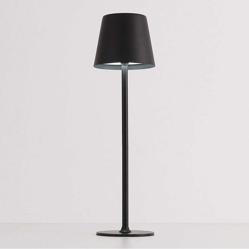 Sladdlös bordslampa Silo med dimbart och ställbart ljus - svart
