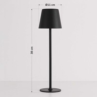 Sladdlös bordslampa Silo med dimbart och ställbart ljus - svart