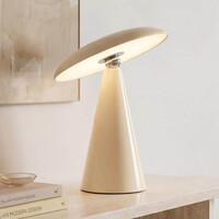 Uppladdningsbar bordslampa Ariso med touchdimmer och ställbart ljus - creme