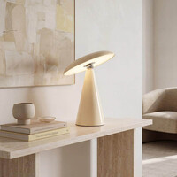 Uppladdningsbar bordslampa Ariso med touchdimmer och ställbart ljus - creme