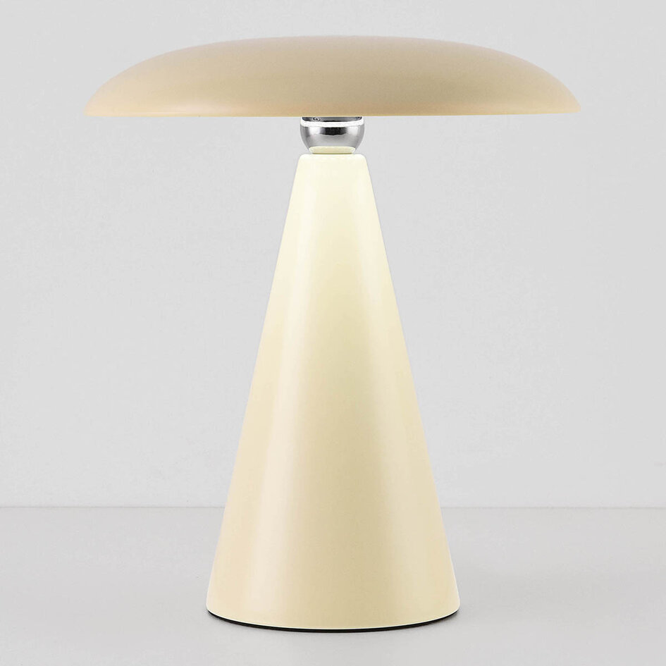 Uppladdningsbar bordslampa Ariso med touchdimmer och ställbart ljus - creme