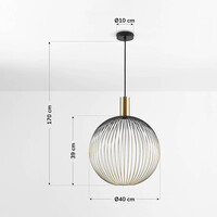 Pendellampa Nobla Ø40 cm - svart med guldmetall