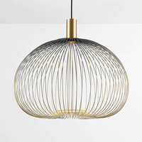Pendellampa Noblin Ø60 cm - svart med guldmetall, 60 cm