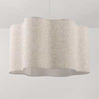 Pendellampa Hiras Ø40 cm - beige med linneskärm