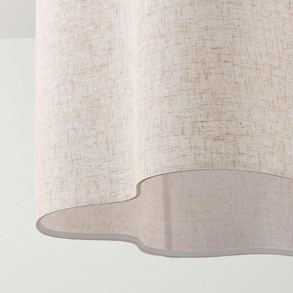 Pendellampa Hiras Ø40 cm - beige med linneskärm