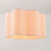 Pendellampa Hiras Ø40 cm - beige med linneskärm