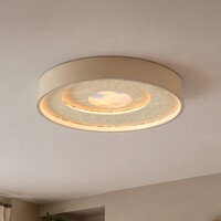 3-stegs dimbar taklampa Cercul med integrerad LED och steneffekt i beige